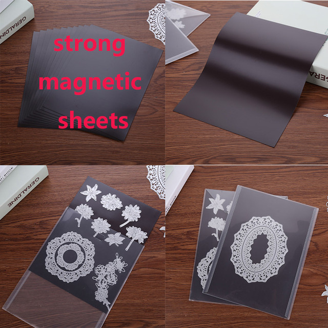 10pcs 0.5mm Strong Magnetic Sheets & Plastic Transparent Folder